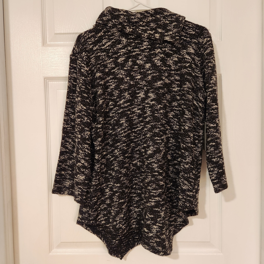 Vince Camuto Black and White Cowl Neck Sweater
